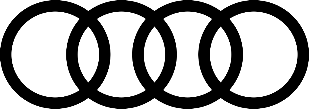 Audi logo, white, .png