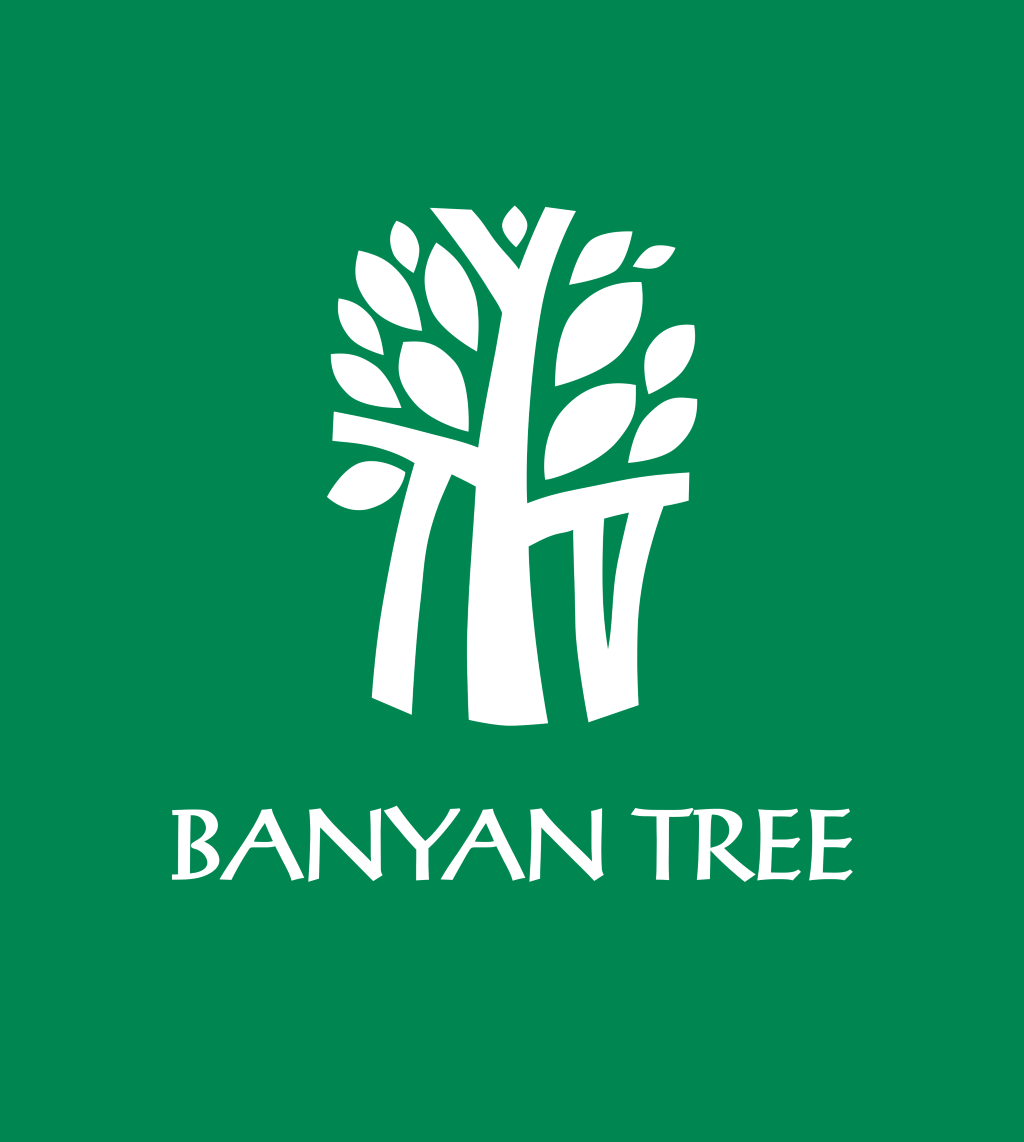 Banyan Tree logo, wordmark, green, png