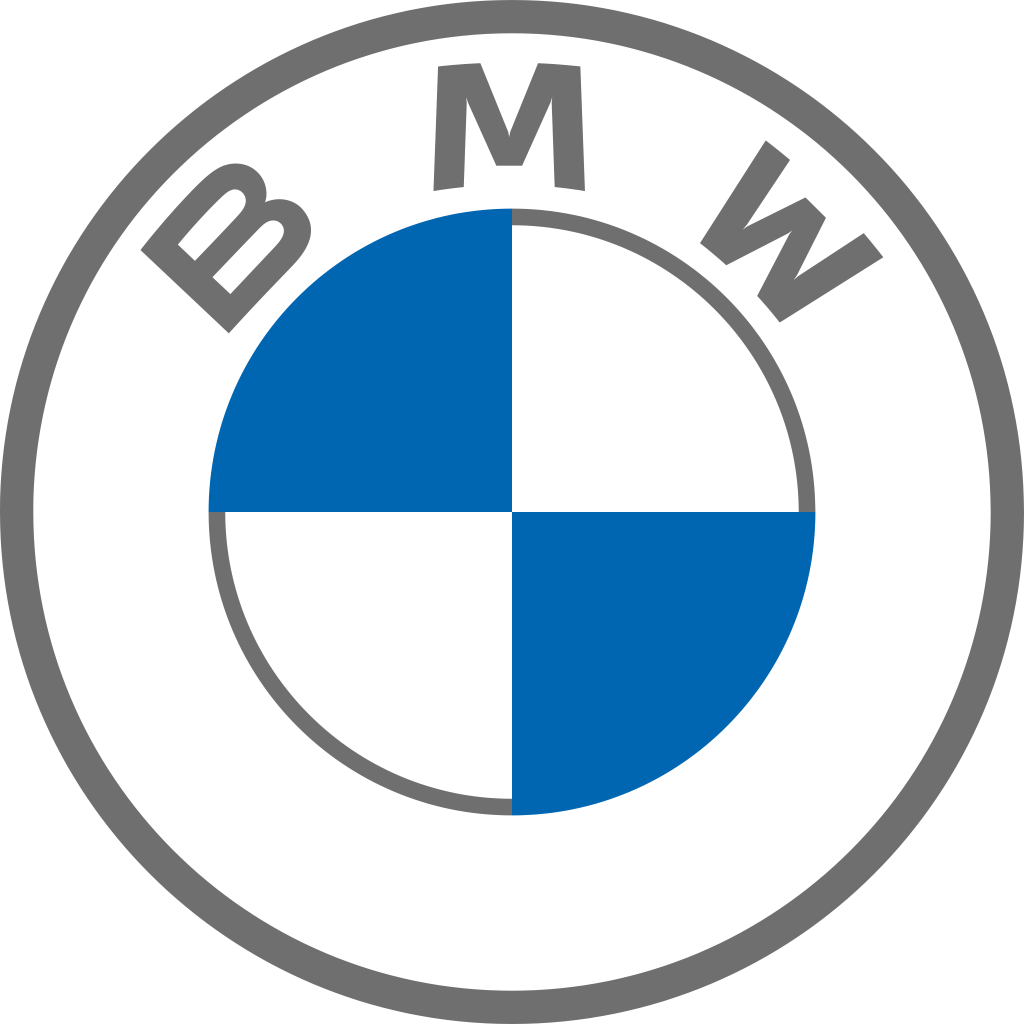 BMW logo, logotype, white, gray, .png