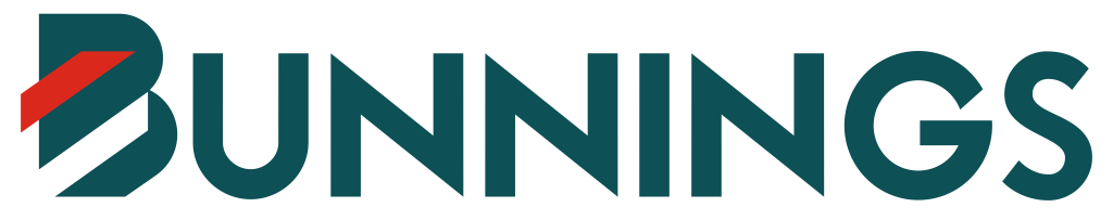 Bunnings logo, white, .png