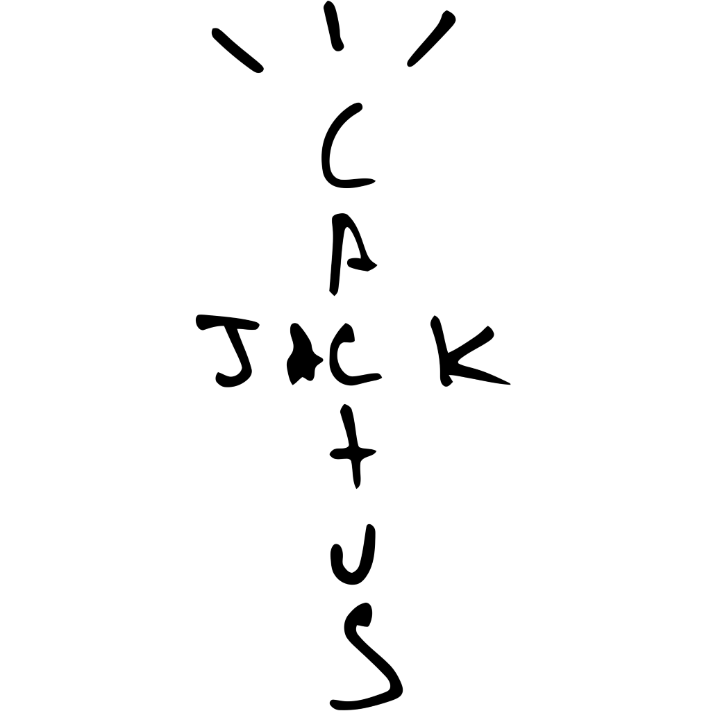Cactus Jack logo, logotype, white, .png