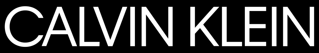 Calvin Klein logo, logotype, white-black, .png