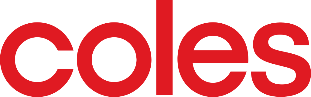 Coles logo, wordmark, white, .png