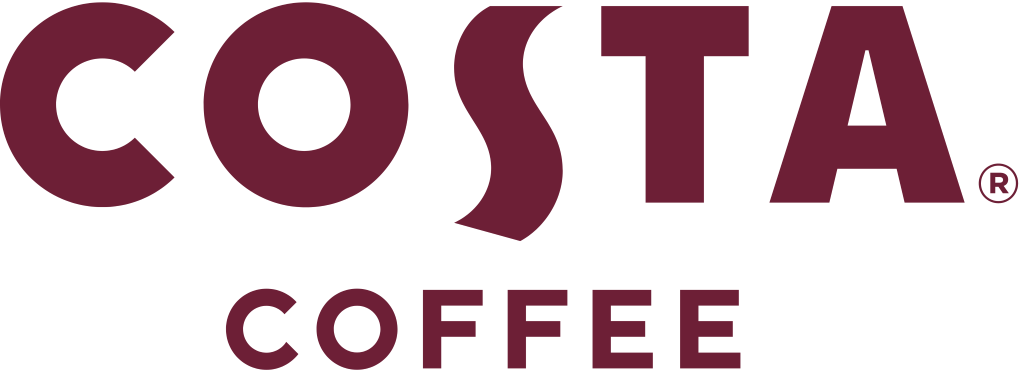 Costa Coffee logo, white, png