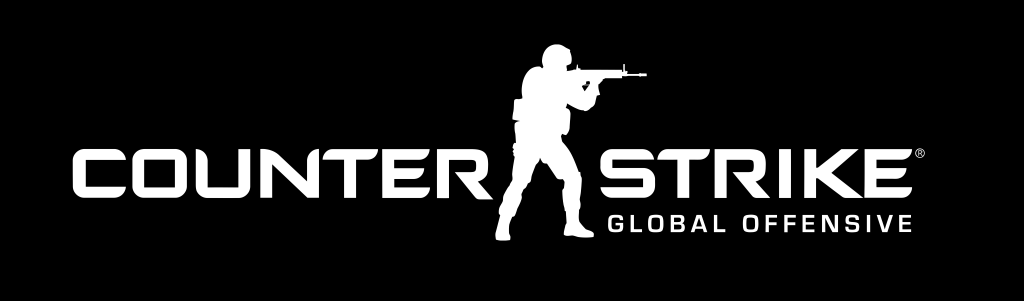 Counter-Strike logo, logotype, black-white, .png