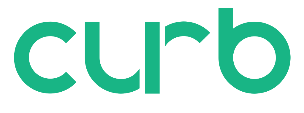 Curb Mobility logo, wordmark, white, .png