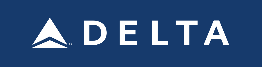 Delta Air Lines logo, .png, white, blue