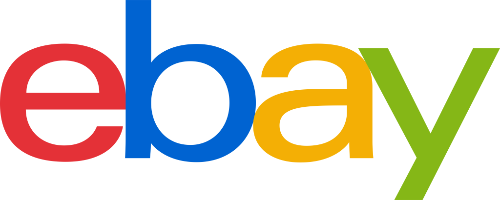 eBay logo, .png, white