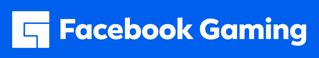 Facebook Gaming logo, blue, white