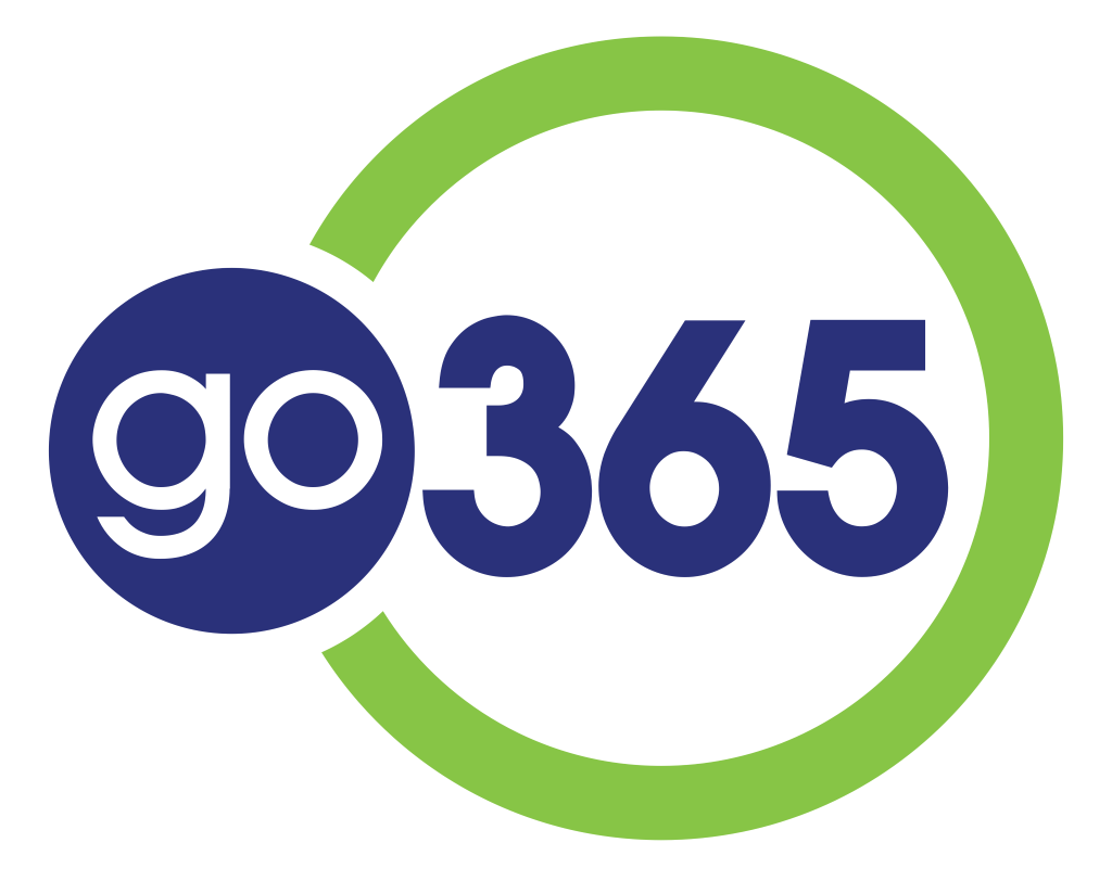 Go365 logo, white, png
