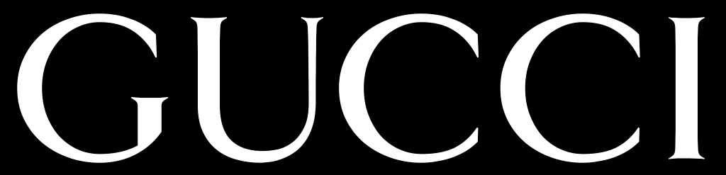 Gucci logo, .png, white, black