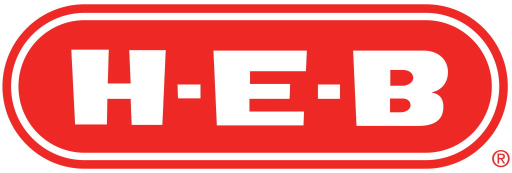 HEB logo – red, white background