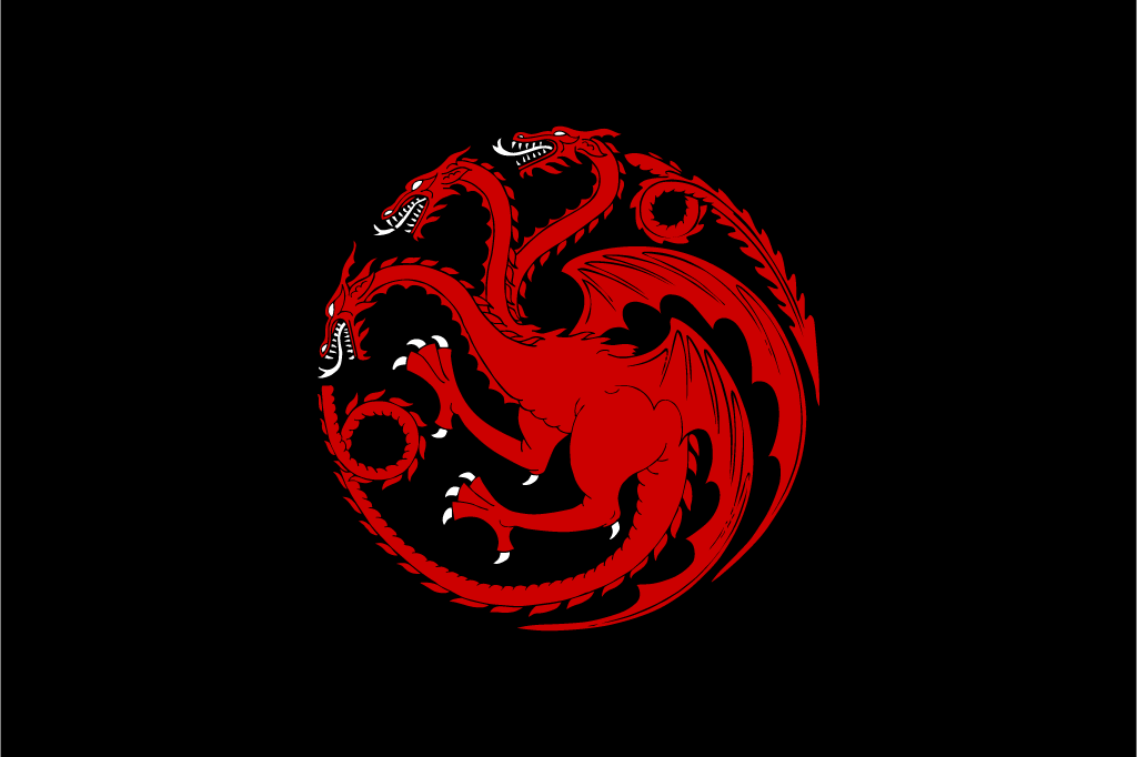 House Targaryen logo, flag, black, .png