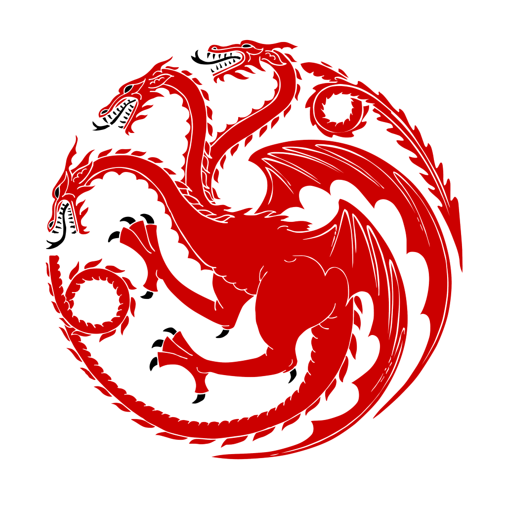 House Targaryen logo, white, red, .png