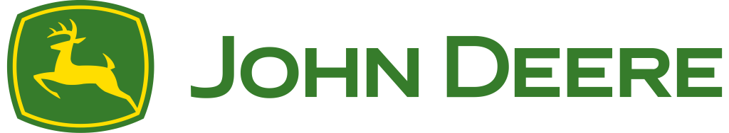 John Deere logo, logotype, white, .png