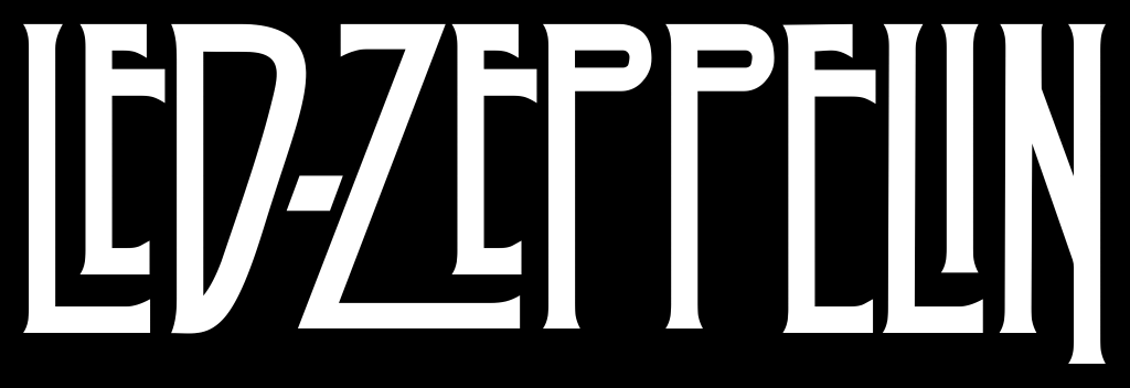 Led Zeppelin logo, black, .png