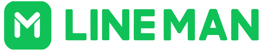 Line Man logo, white, .png