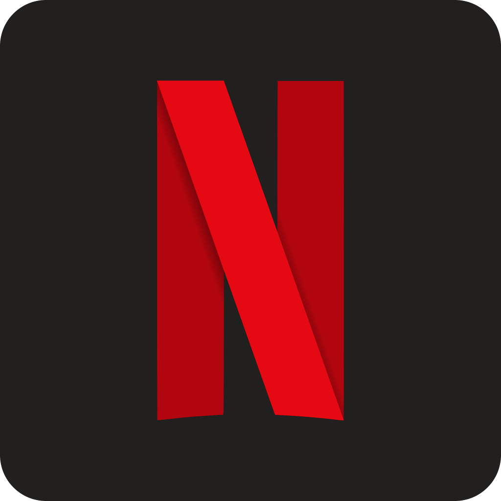 Netflix icon, logo, .png, white, app