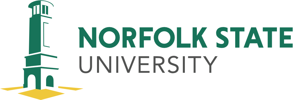 Norfolk State University logo, horizontal, transparent, .png