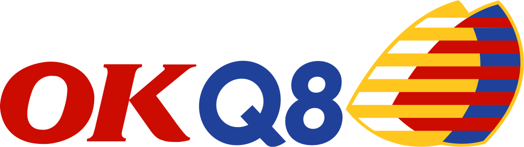 OKQ8 (OK Q8) logo, white, .png
