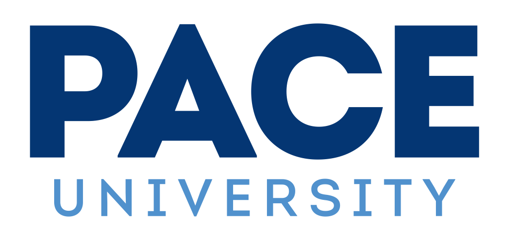 Pace University logo, white, .png