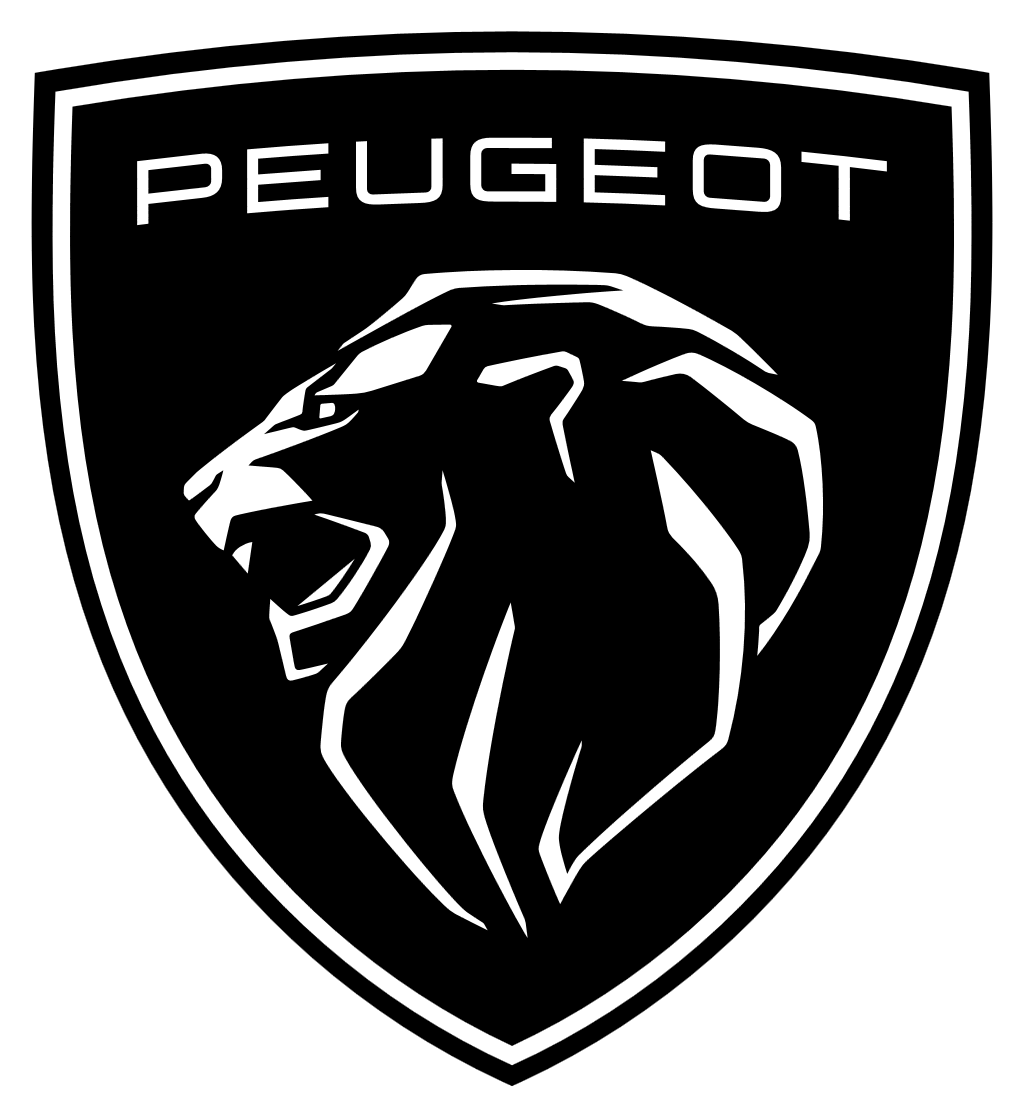 Peguot logo, black, transparent, .png