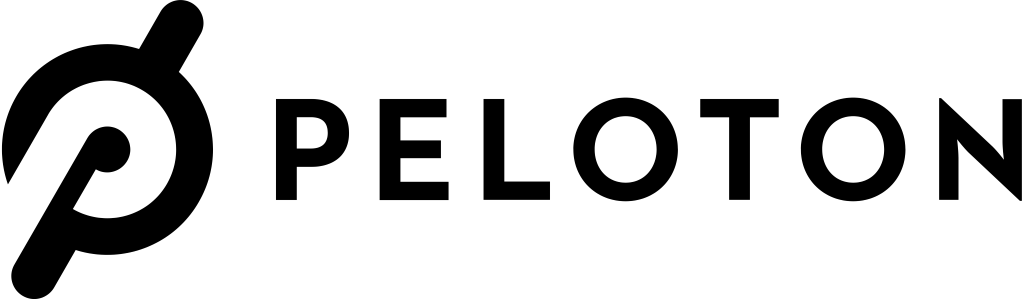 Peloton logo, white, .png