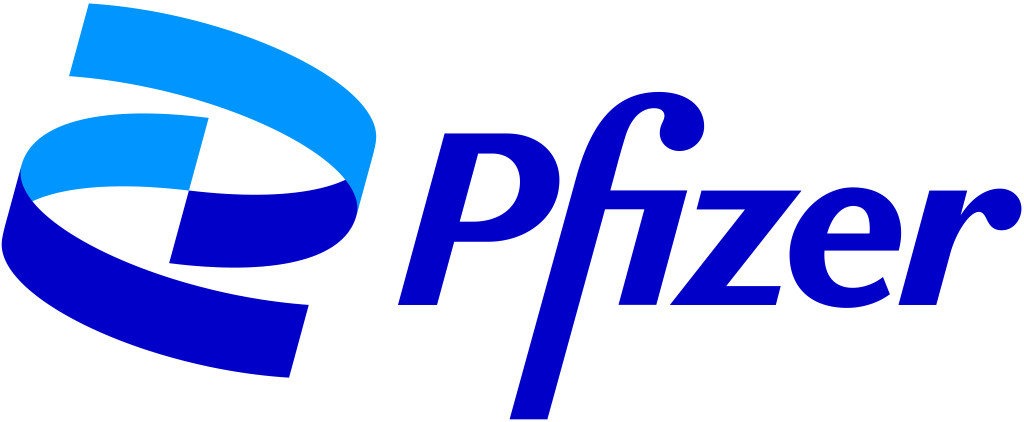 Pfizer logo, logotype, white, .png