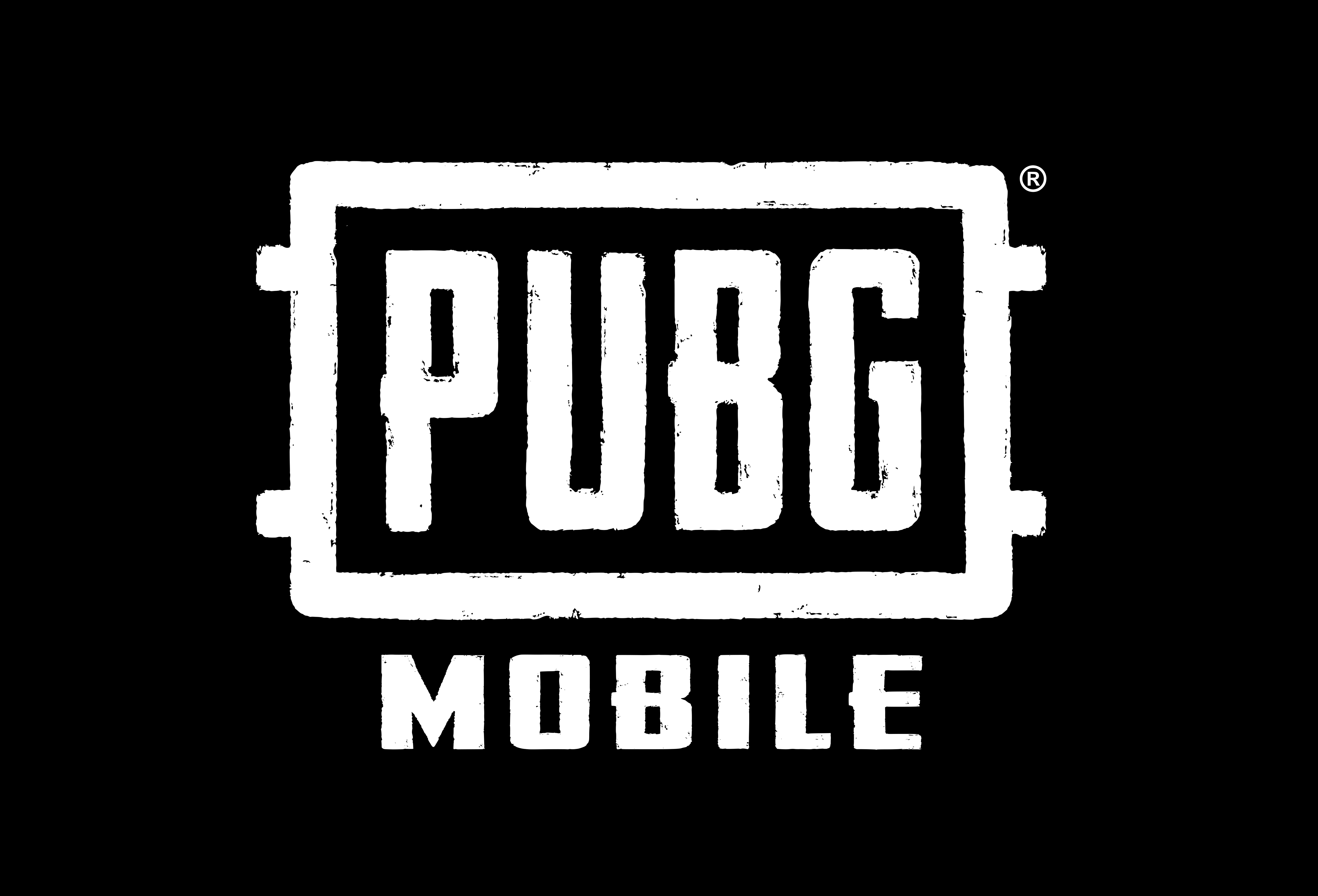 PUBG Mobile logo, black-white, .png