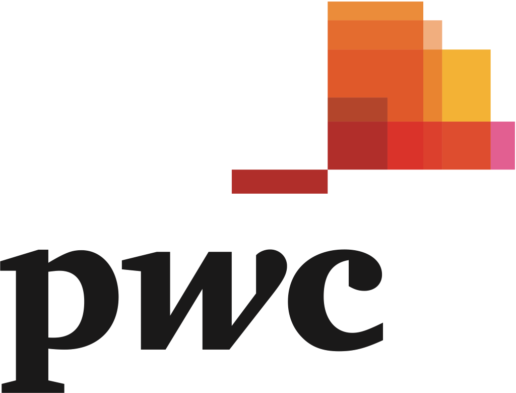 PwC (PricewaterhouseCoopers) logo, white