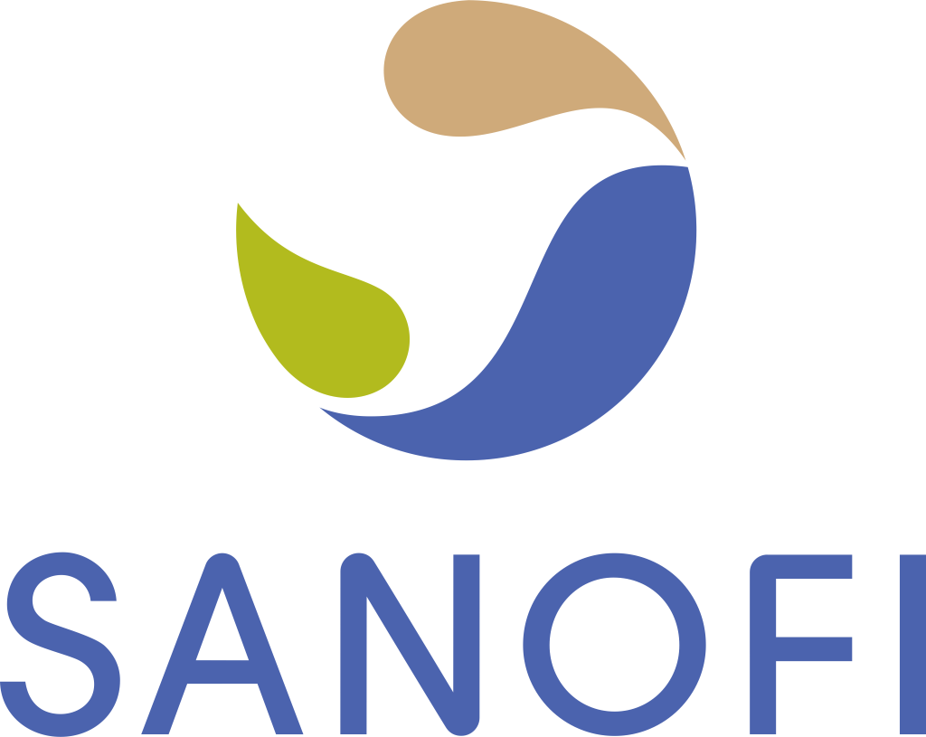 Sanofi logo, white, .png