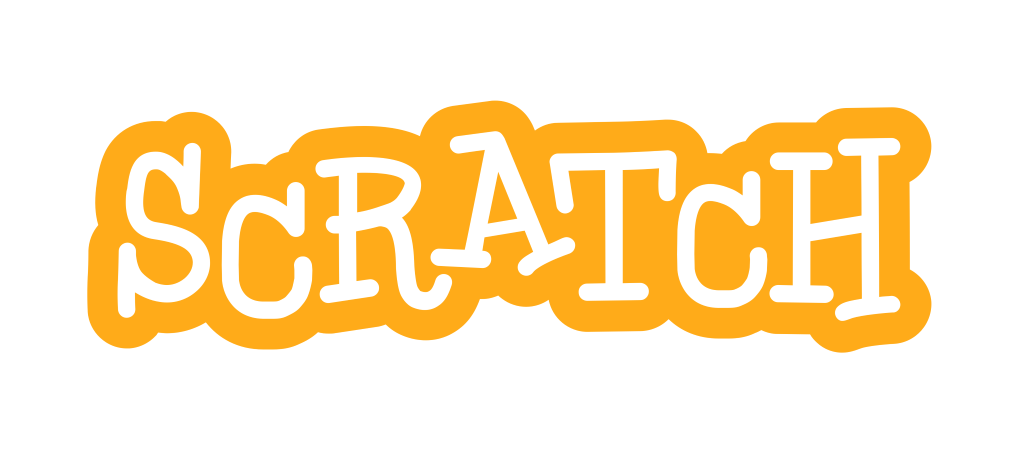 Scratch logo, white, .png