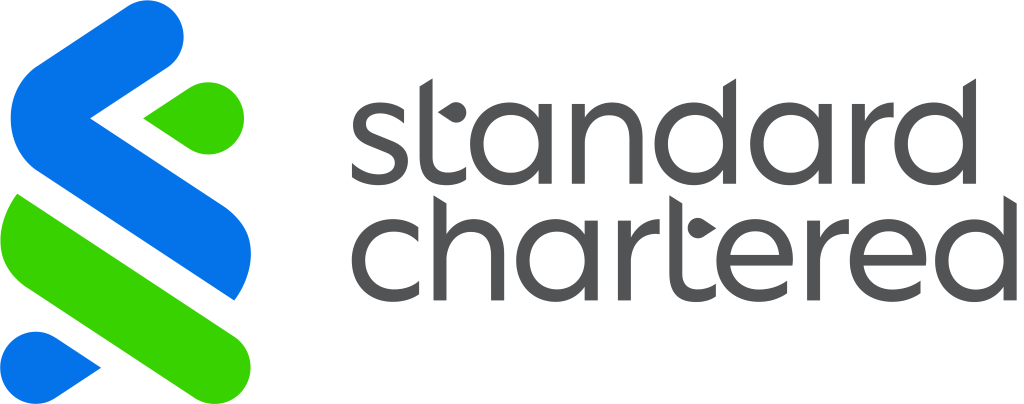 Standard Chartered logo, logotype, white, .png