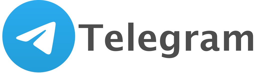 Telegram logo, wordmark, transparent, .png