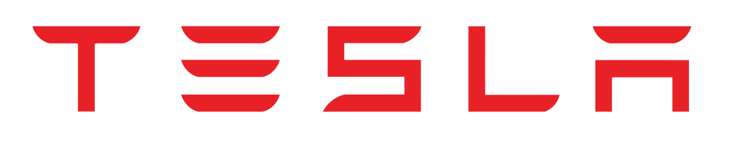 Tesla logo, wordmark, transparent, red, .png