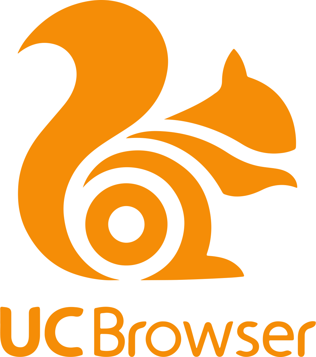 UC Browser icon, logo, .png, white, black