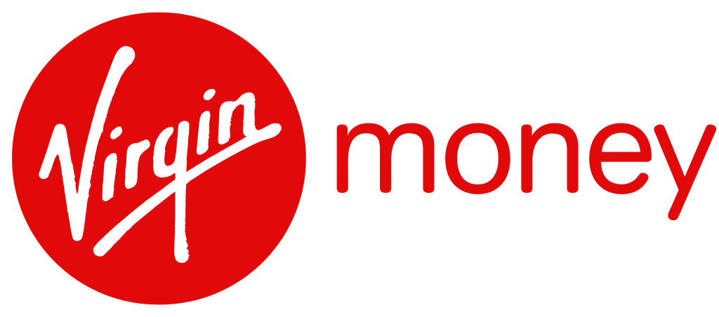 Virgin Money logo, wordmark, white, .png