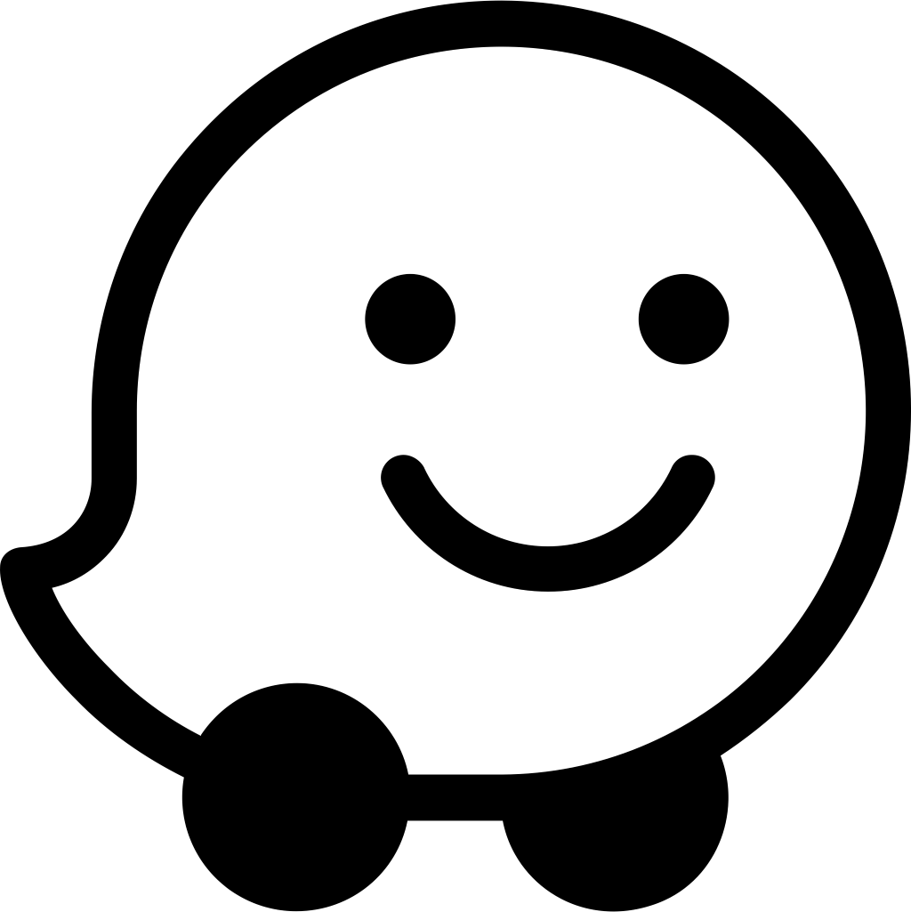 Waze logo, white, .png, icon
