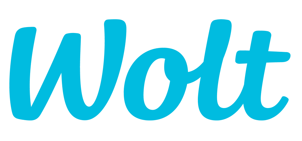 Wolt logo, wordmark, blue, transparent, .png
